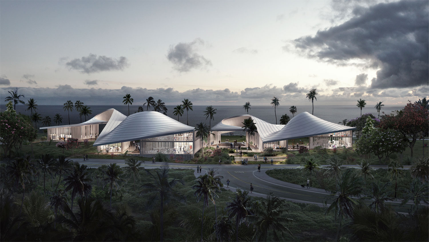 Hawaii Presidential Center exterior view showcasing modern architecture